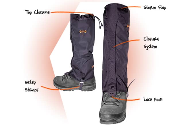 Gaiter features which are important aspects in dictating the quality. Make sure your gaiters will have proper design features so they will function as intended.